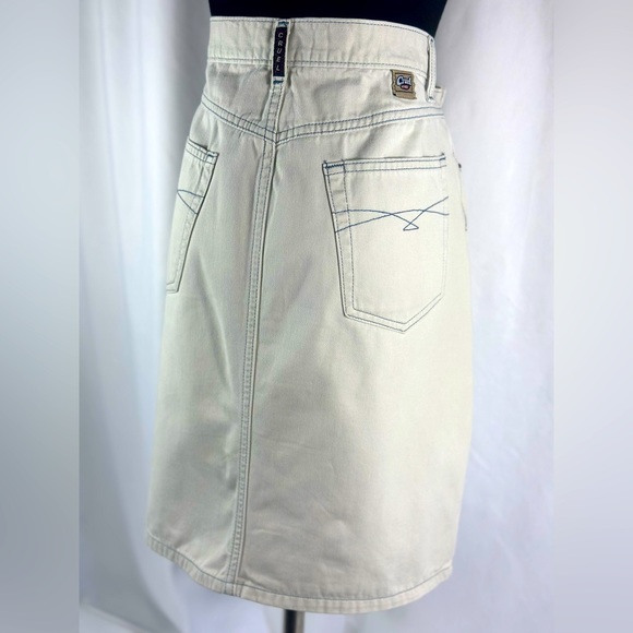 *VINTAGE* CRUEL GIRL WHITE DENIM HIGH RISE PENCIL SKIRT - Picture 6 of 9
